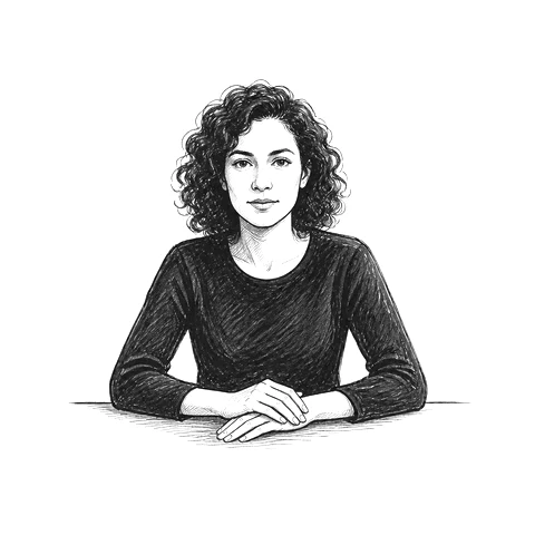 Strichzeichnung zum Körpersprache-Signal Blickkontakt halten